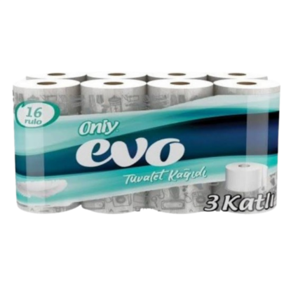 ONLY 3 KATLI TUVALET KAĞIDI EVO PREMIUM 16*3 resmi
