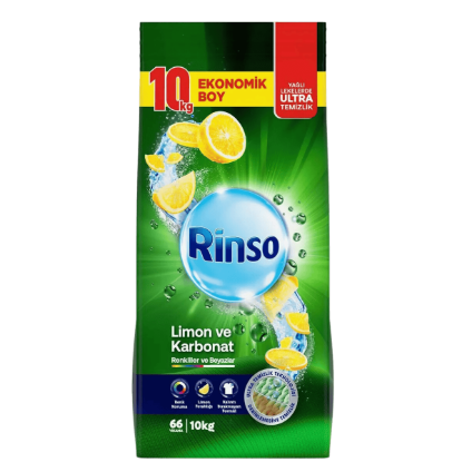 RİNSO ÇAMAŞIR DETERJANI TOZ DETERJAN LİMON 10KG resmi