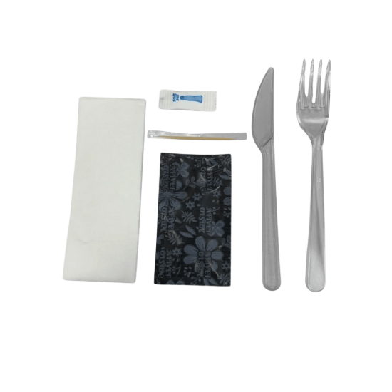 ÇATAL+KAŞIK+K.MENDİL+KÜRDAN+PEÇETE+TUZ SET resmi