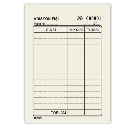 ADİSYON FİŞİ resmi