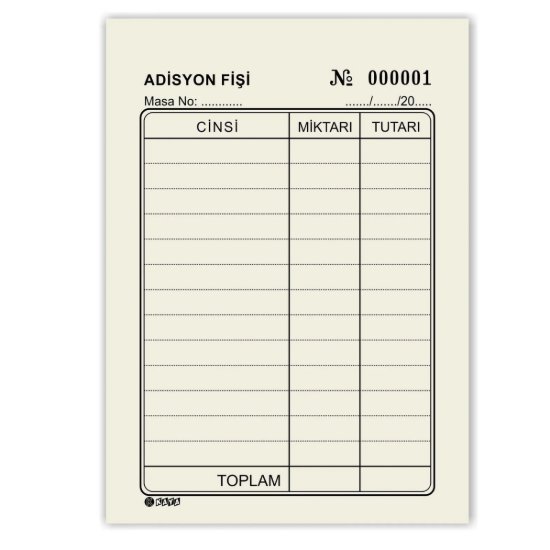 ADİSYON FİŞİ resmi